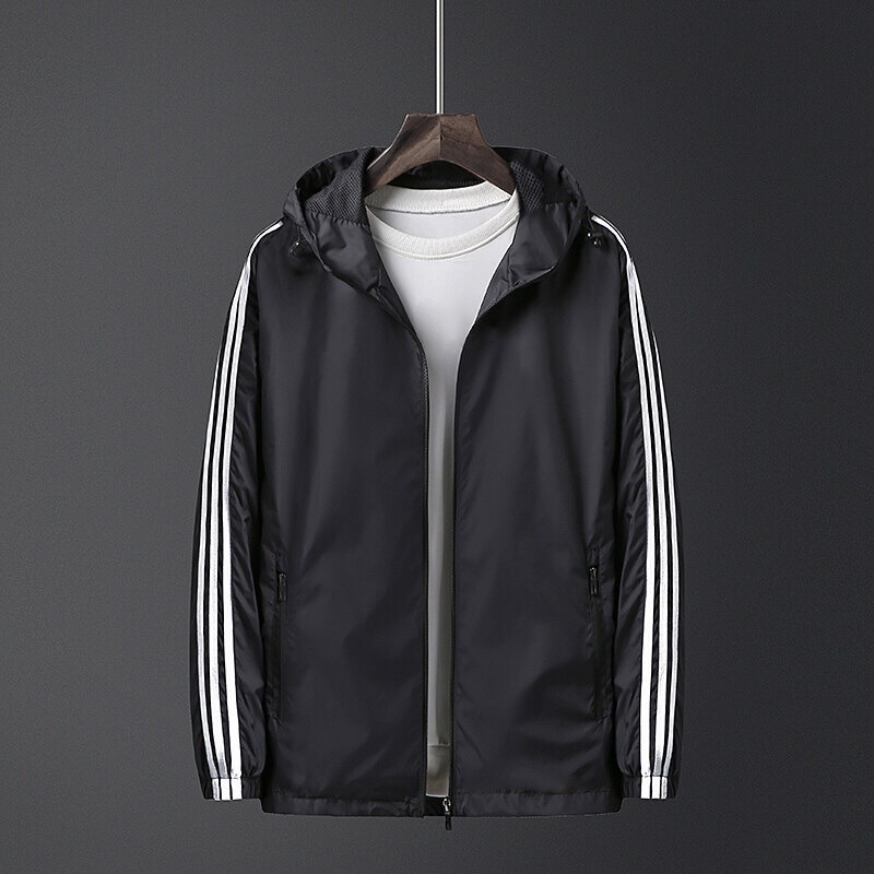 Primavera y otoño chaqueta deportiva para niños chaqueta delgada pare-vientos chaqueta con capuchón joven chaqueta casual protector solar ropa transpirable de comercio exterior