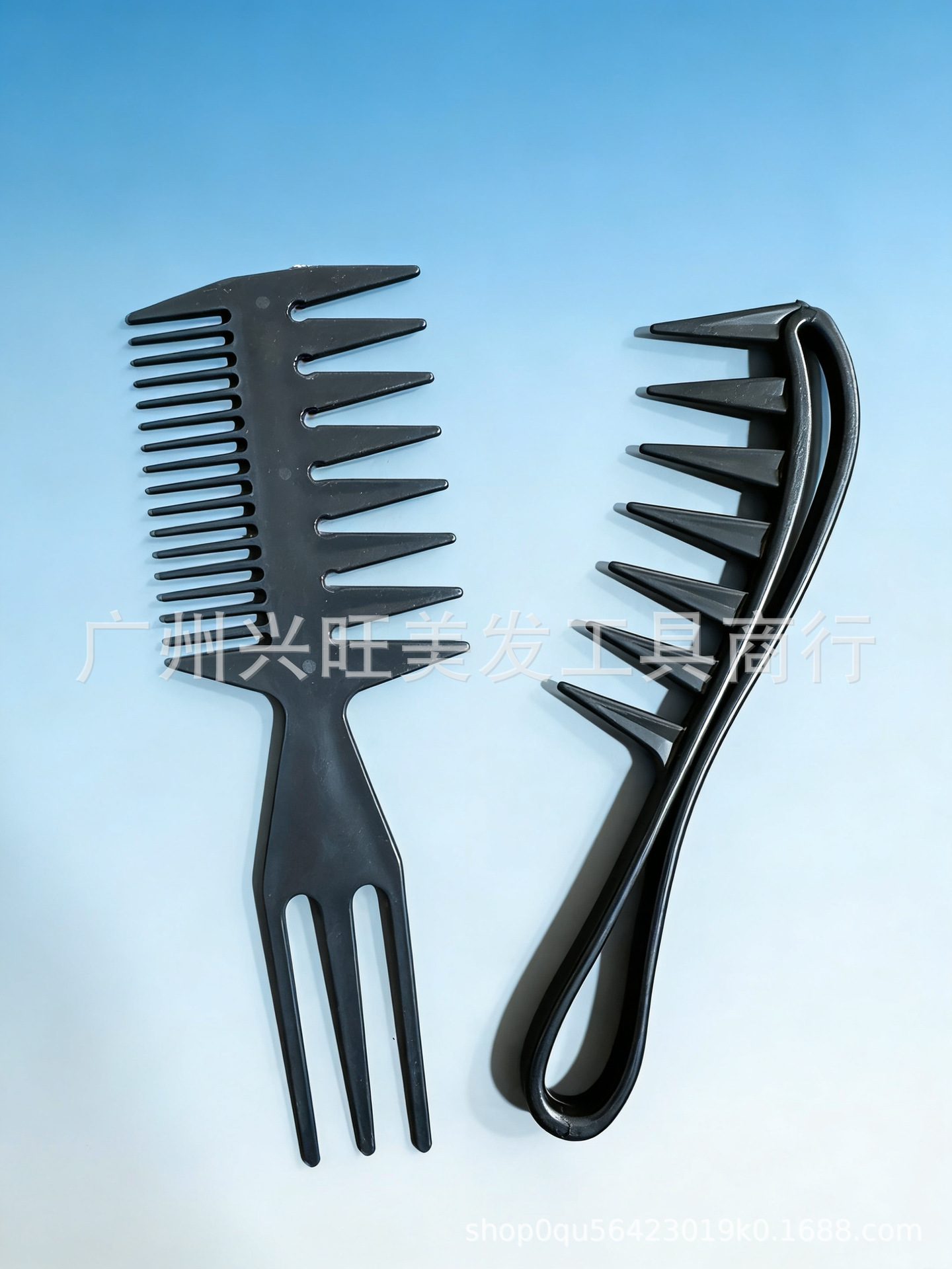 Peine de dientes anchos, peine para peinar el cabello hacia atrás, peine alisador, peine para separar el cabello, peine de maquillaje, peine de estilismo, peine de dientes anchos negro