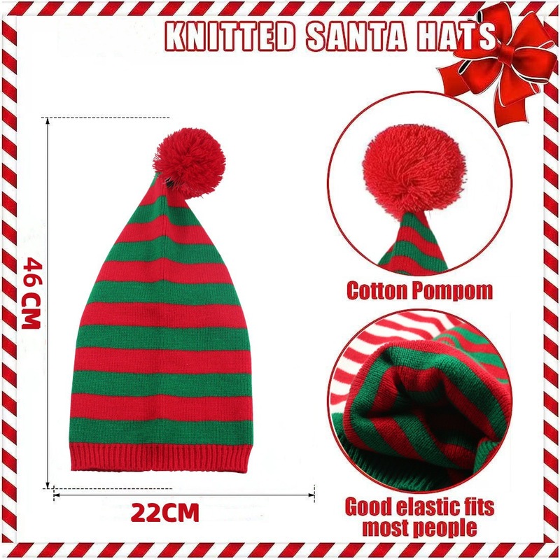 新型クリスマスニット毛糸帽男女同モデル欧米毛玉ロングテール帽巫師帽クリスマスプレゼント装飾|undefined