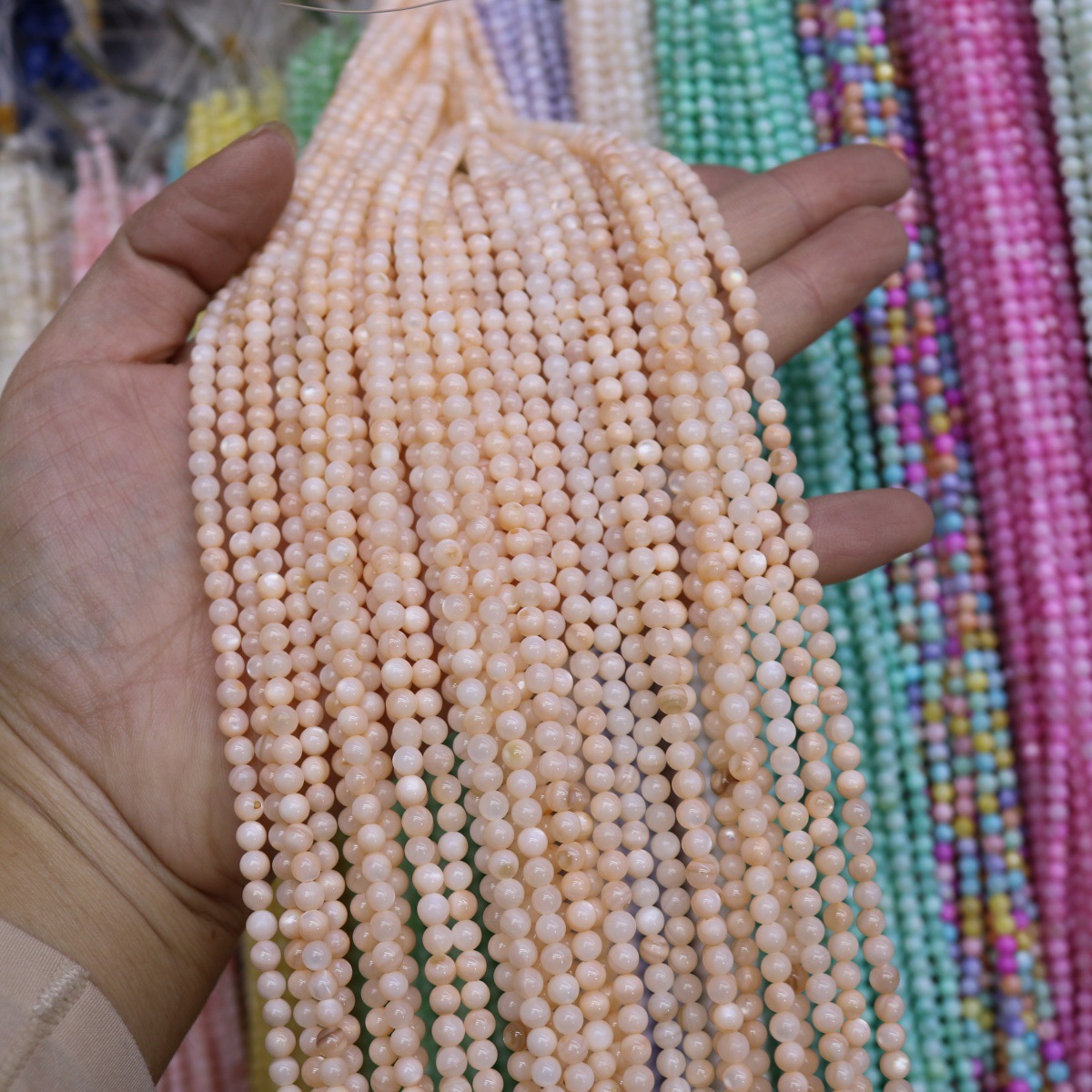 Conchas de agua dulce naturales cuentas mixtas de color 4mm color monocromático bolas perlas sueltas diy joyería accesorios joyería al por mayor image 47