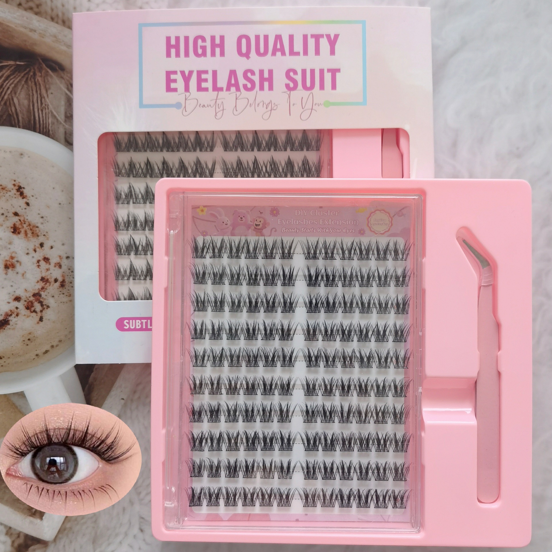 Transfronterizas pestañas falsas 30 - 100D comercio exterior caja de pestañas gruesas con pinzas de pegamento conjunto de pestañas falsas