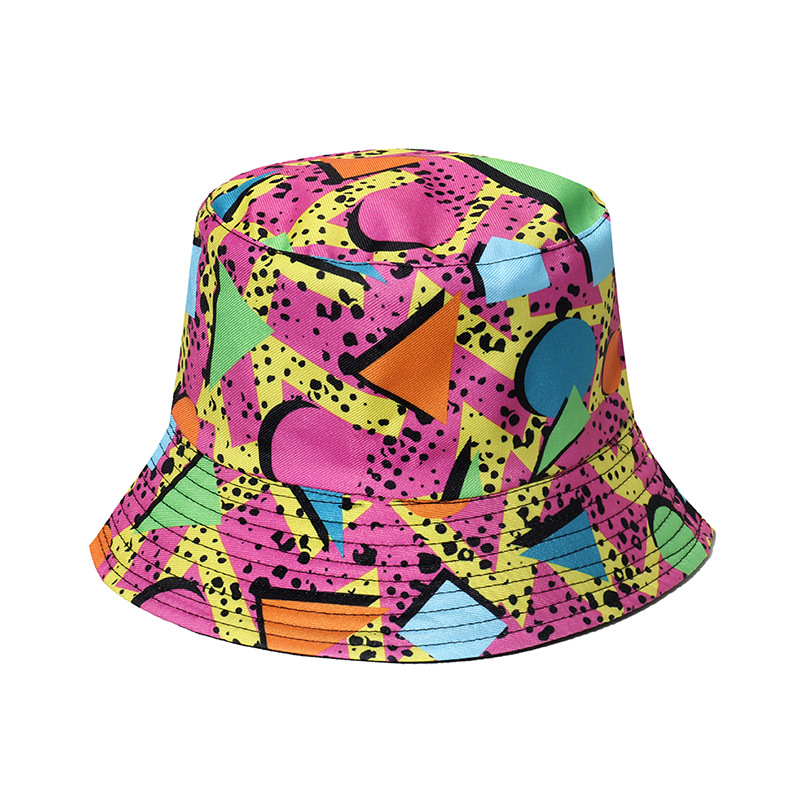 Frau Preppy-stil Geometrisch Flache Traufen Bucket Hat display picture 1