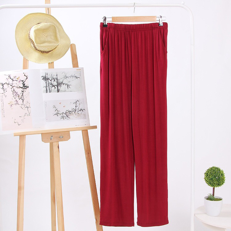 Pantalones de pijama de primavera y otoño para hombre Pantalones modales para el hogar pantalones modales de algodón delgados casuales sueltos deportes de ejercicio matutino