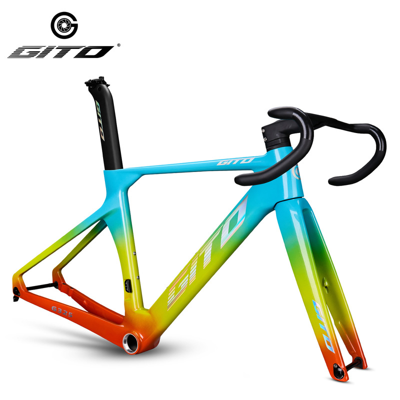 Gito Carbon Fiber Road Frame Set Rainbow Gradient Color Lightweight Professional Racing Bicycle Frame G320/325