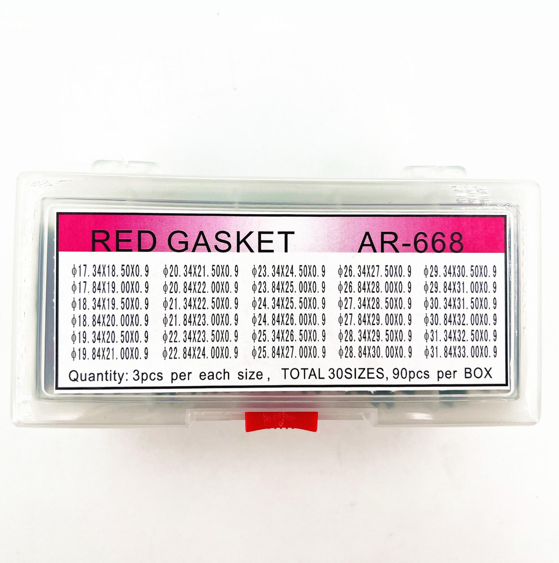 手表配件 红色防水圈 表后盖手表密封圈 0.9粗手表防水圈一盒装