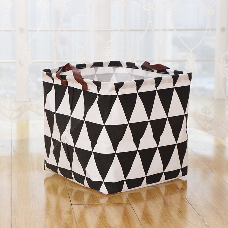 Nueva ropa sucia simple canasta de almacenamiento de juguete patrón multicolor canasta de almacenamiento cuadrado de dibujos animados canasta de ropa sucia simple