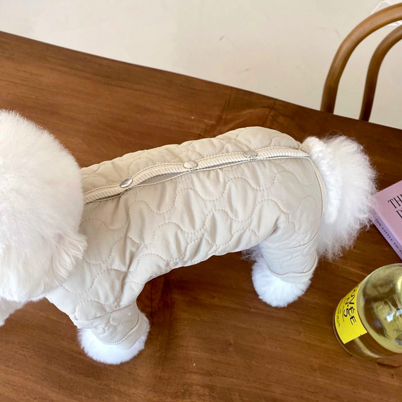 애완 동물 네 다리 면 코트 두꺼운 포메라니안 푸들 강아지 작은 강아지 요크셔 슈나우저 테디 비숑 의류
