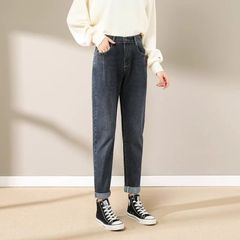 大きいサイズのレディースジーンズ、春と秋に最適、伸縮性があり、ゆったりとした股と太もも、太い太ももにも対応、100kg スリムフィットのハーレムパンツ、高伸縮性で快適