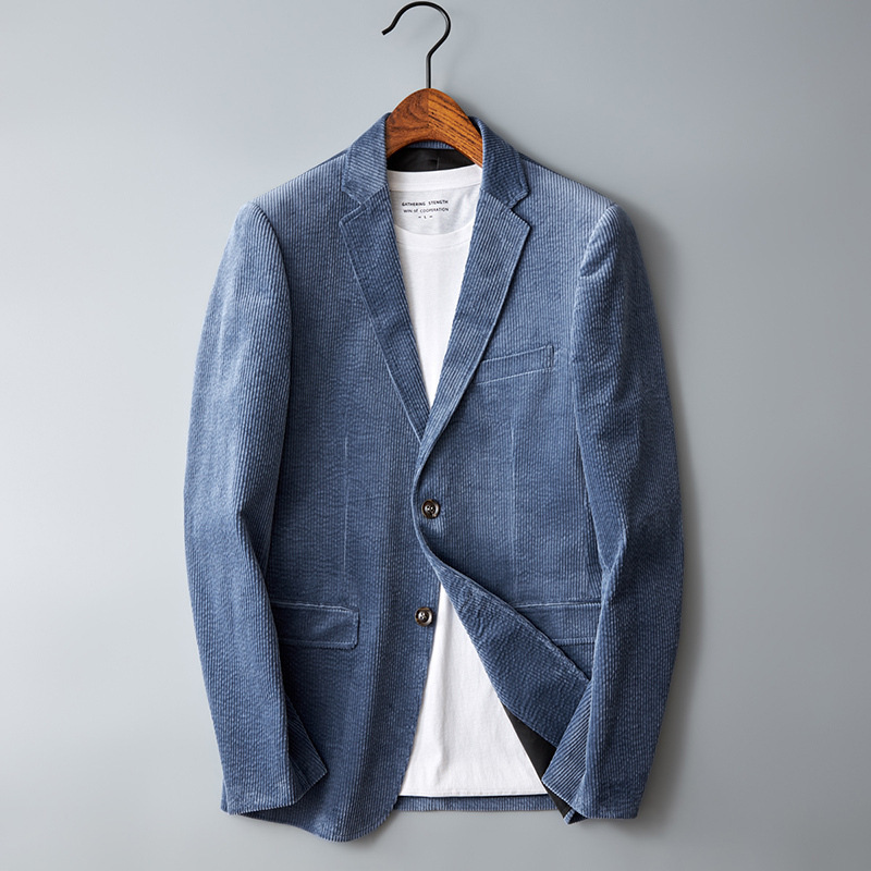 Jacket 2025 Spring Youth Business Casual Suit Retro Cotton Men's Slim Corduroy Suit European Style Jacket 2025 Spring Youth Business Casual Suit Retro Cotton Men's Slim Corduroy Suit European Style