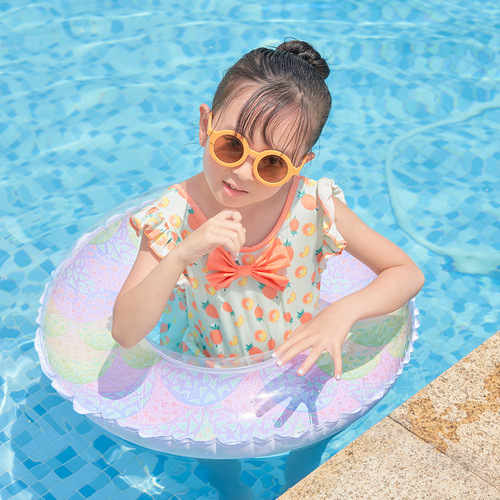 Xiaolu ins internet celebrity inflatable thickened swimming ring, colorful and colorful adult armpit ring, enlarged male and female fat floating ring