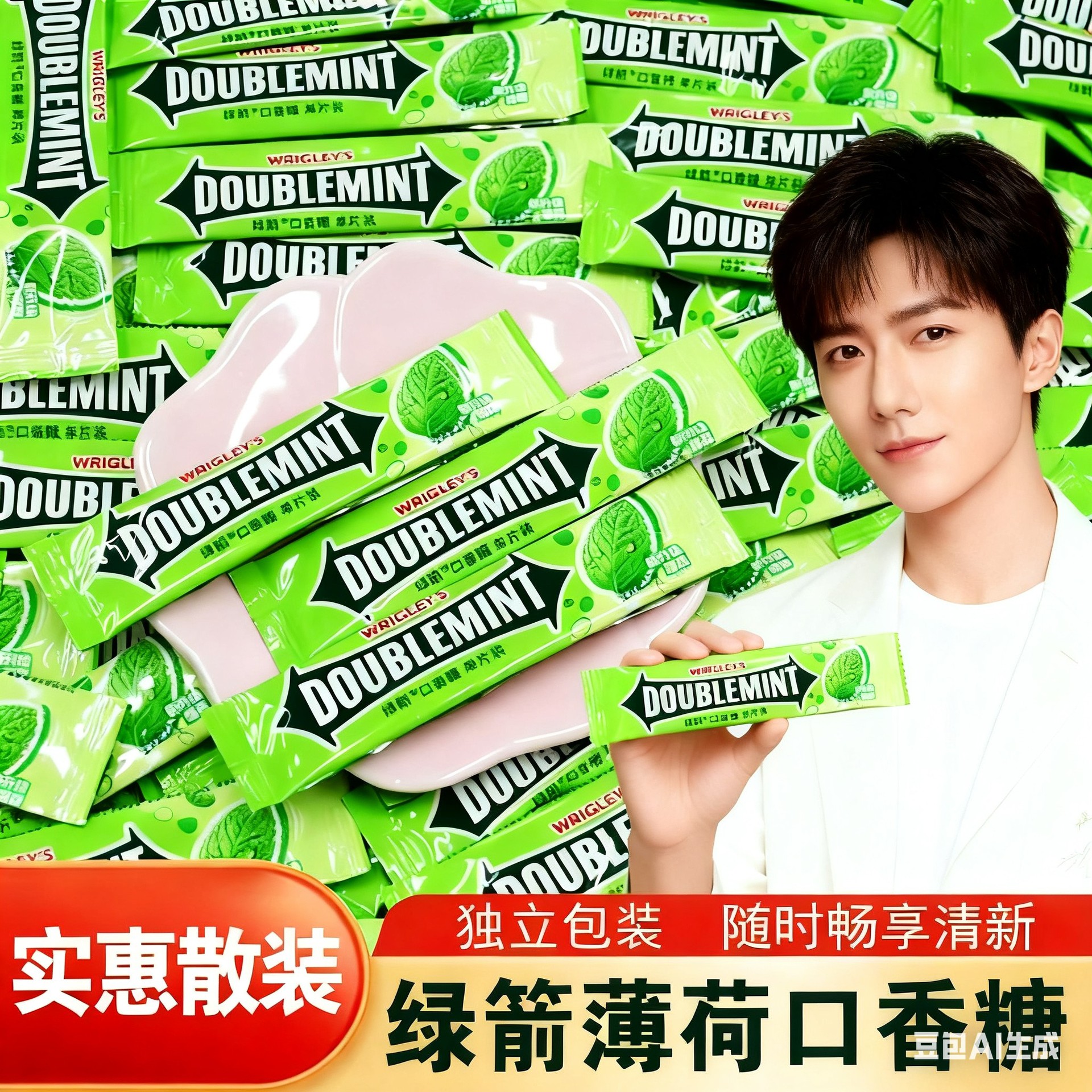 绿箭口香糖15~100片散装箭牌薄荷糖清凉清口接吻糖果清新口气