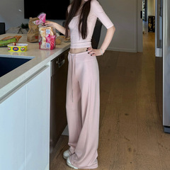 槿一 soft2.0 舒适早秋 320g轻氧莫代尔糯糯针织裤女新款显瘦百搭