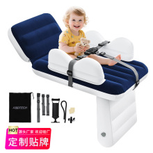 蓝白色婴儿充气飞机床跨境热卖可躺睡便携带充气垫旅行植绒幼儿垫