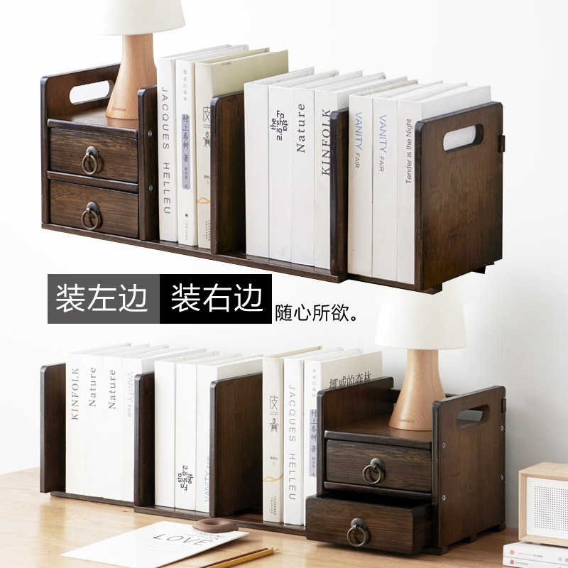 Estantería de escritorio estudiante dormitorio escritorio estantería de múltiples capas simple muebles de madera maciza moderno estante de almacenamiento