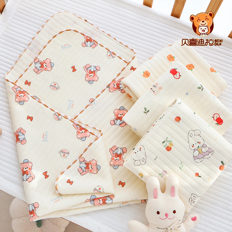 Autumn and Winter Air Cotton Newborn Delivery Room Bag Sheet Soft and Breathable Baby Swaddling Bag Cartoon Baby Blanket