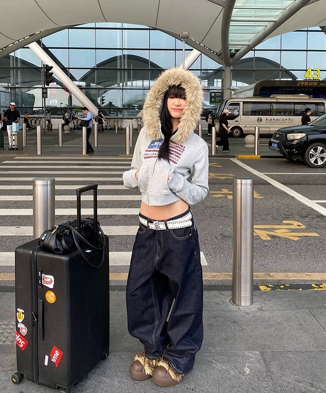 2025欧美新款卫衣Y2K印花休闲街头潮流女款毛绒连帽上衣|undefined
