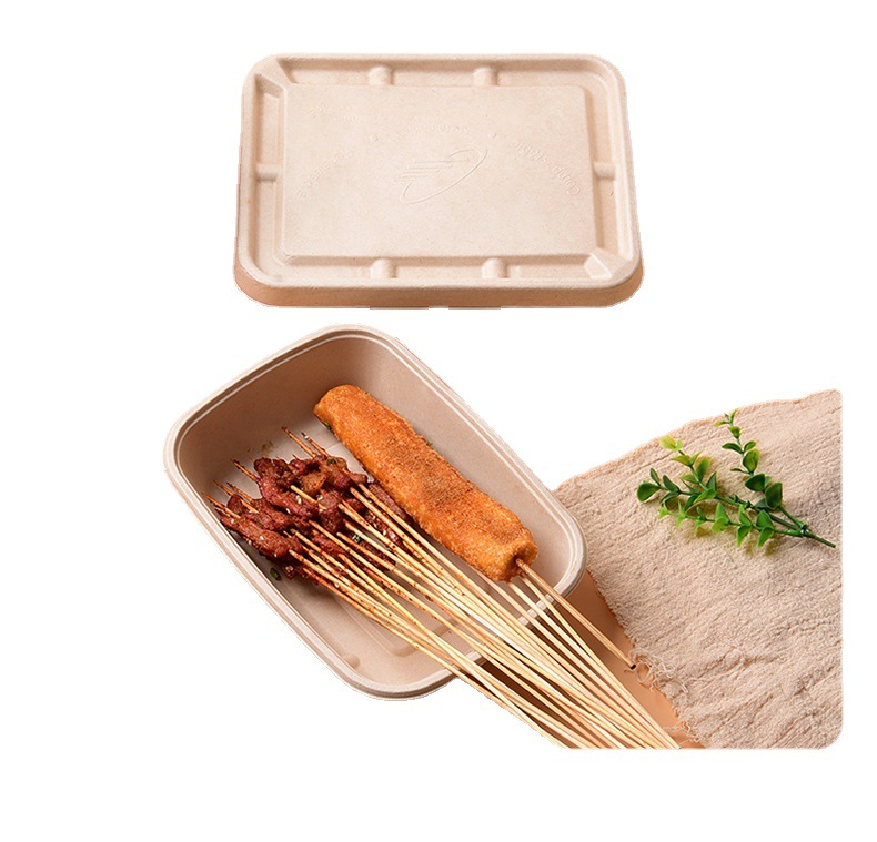Caja cuadrada degradable de cubierta de azúcar y polpa de ensalada para picnic para llevar caja de comida de pulpa caja de bento