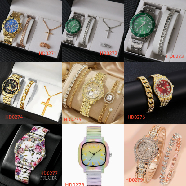 Trendy Best-Selling Roman Numeral Luxury Diamond-Studded Cuban Bracelet with Women's Watch Fashionable Hip-Hop Steel Watch