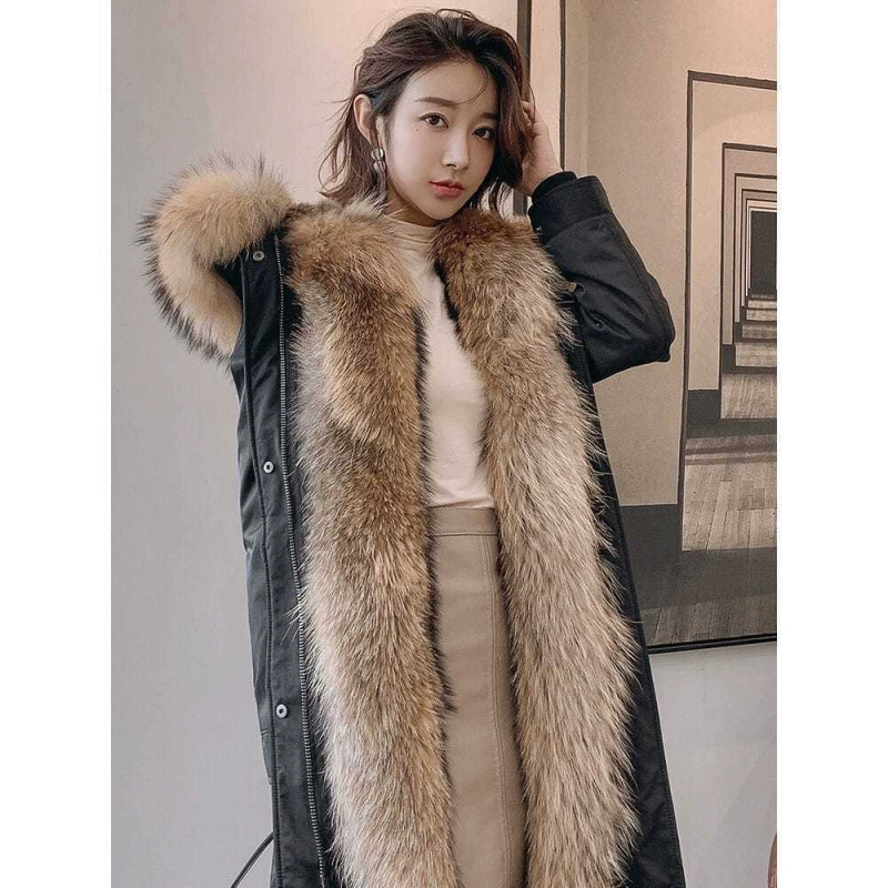 Winter long removable liner, trench coat, mid-length, plus size, increased thickness