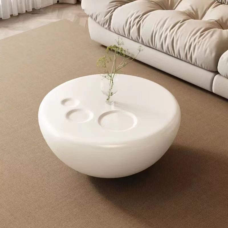 奶油风猫爪茶几客厅家用小户型高级感圆形现代简约轻奢茶几电视柜|undefined