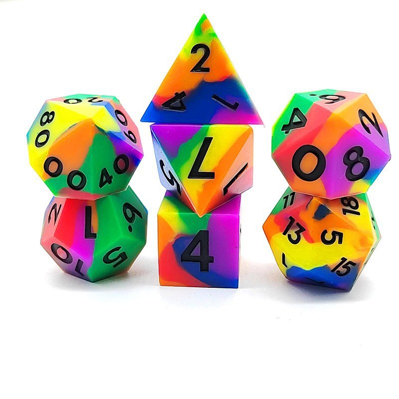 녹색, 보라색, 노란색 및 파란색 실리콘-검정색 문자