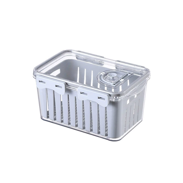 Refrigerator storage box+drain basket medium gray gray