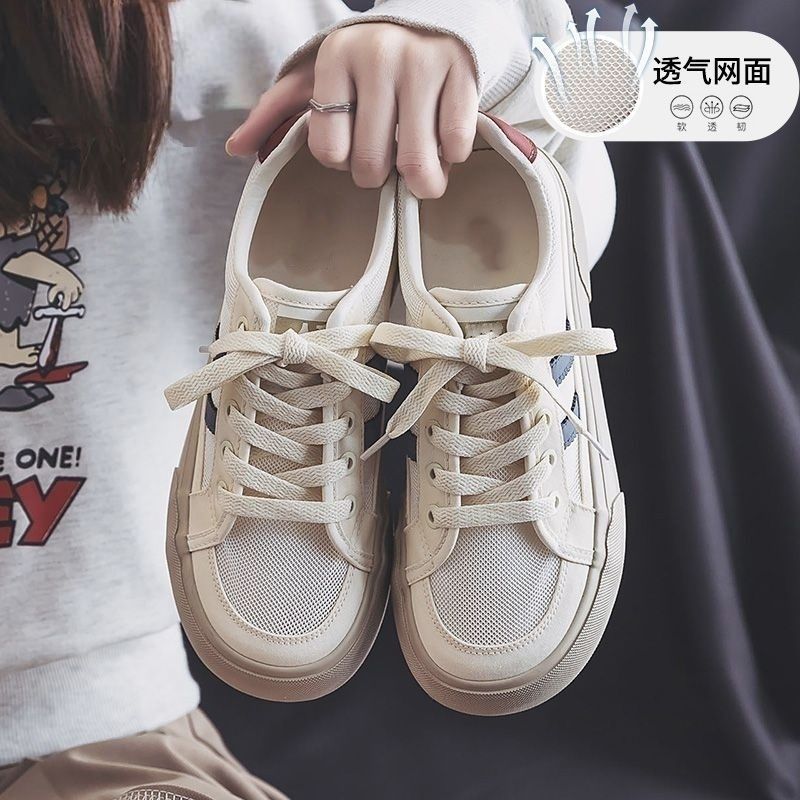 Mesh transpirable 2026 primavera y verano zapatos de skate vintage casuales coreanos con suela gruesa zapatos deportivos de tela de vuelo zapatos casuales image 3