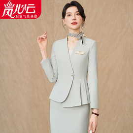 灰色西装外套女2026新款通勤职业西服套装高端经理商务正装工作服