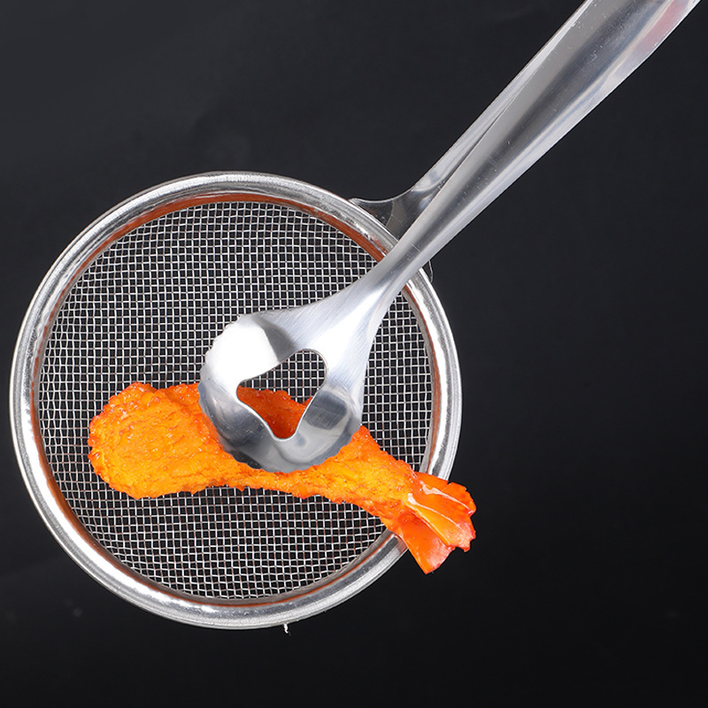 Cocina para el hogar Clip de colador de acero inoxidable Clip de barbacoa grande multifuncional dos en uno Cuchara de filtro de aceite de olla caliente para freír fideos