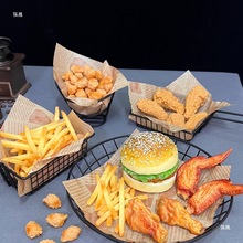 汉堡食品炸鸡摆件装饰品展厅装饰品模型薯条拍摄橱窗道具餐食套装