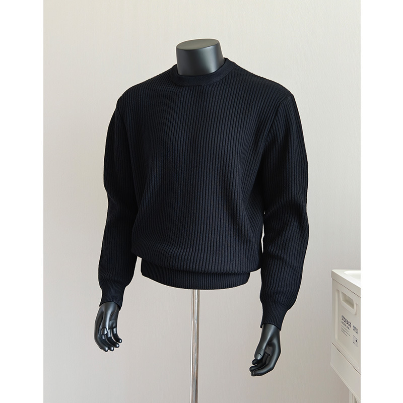 New Vintage-Style Knit Long-Sleeve Men's Winter Base Shirt with Vertical Stripes and Small Neckline T-Shirt in American Retro Style New Vintage-Style Knit Long-Sleeve Men's Winter Base Shirt with Vertical Stripes and Small Neckline T-Shirt in American Retro Style