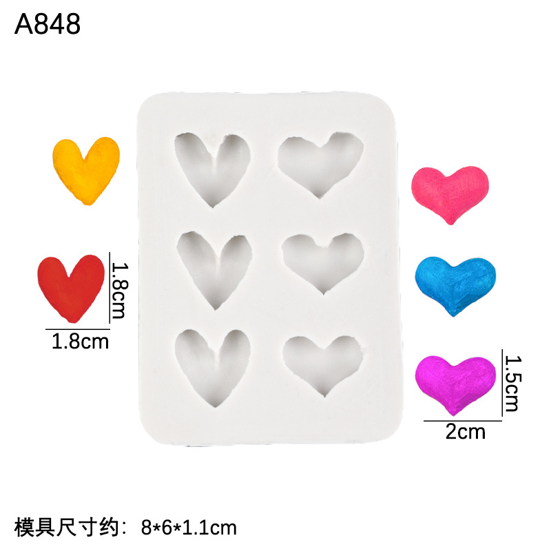 En forma de corazón amor mousse pastel al por mayor molde de silicona para hornear molde de chocolate DIY conjunto de dos piezas