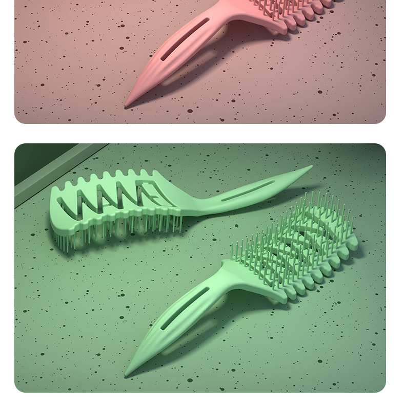 CPU Material Geometric Pattern Modern Style, Classic Style Style Wanmei Styling Comb Heat Resistance Hollow Out Hairdressing Fluffy Bounce Curl Comb Multifunctional Squeezer Tail Comb