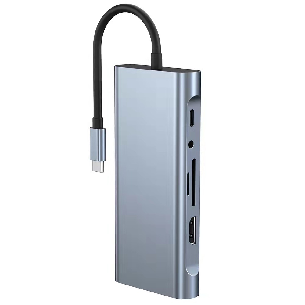 Base Tipo-C 11 en 1 – Con HDMI, VGA, Lector de Tarjetas, USB 3.0 y Carga Rápida PD