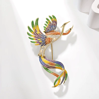 Phoenix Brooch High-end Women's Light: Yaxa sancaqları