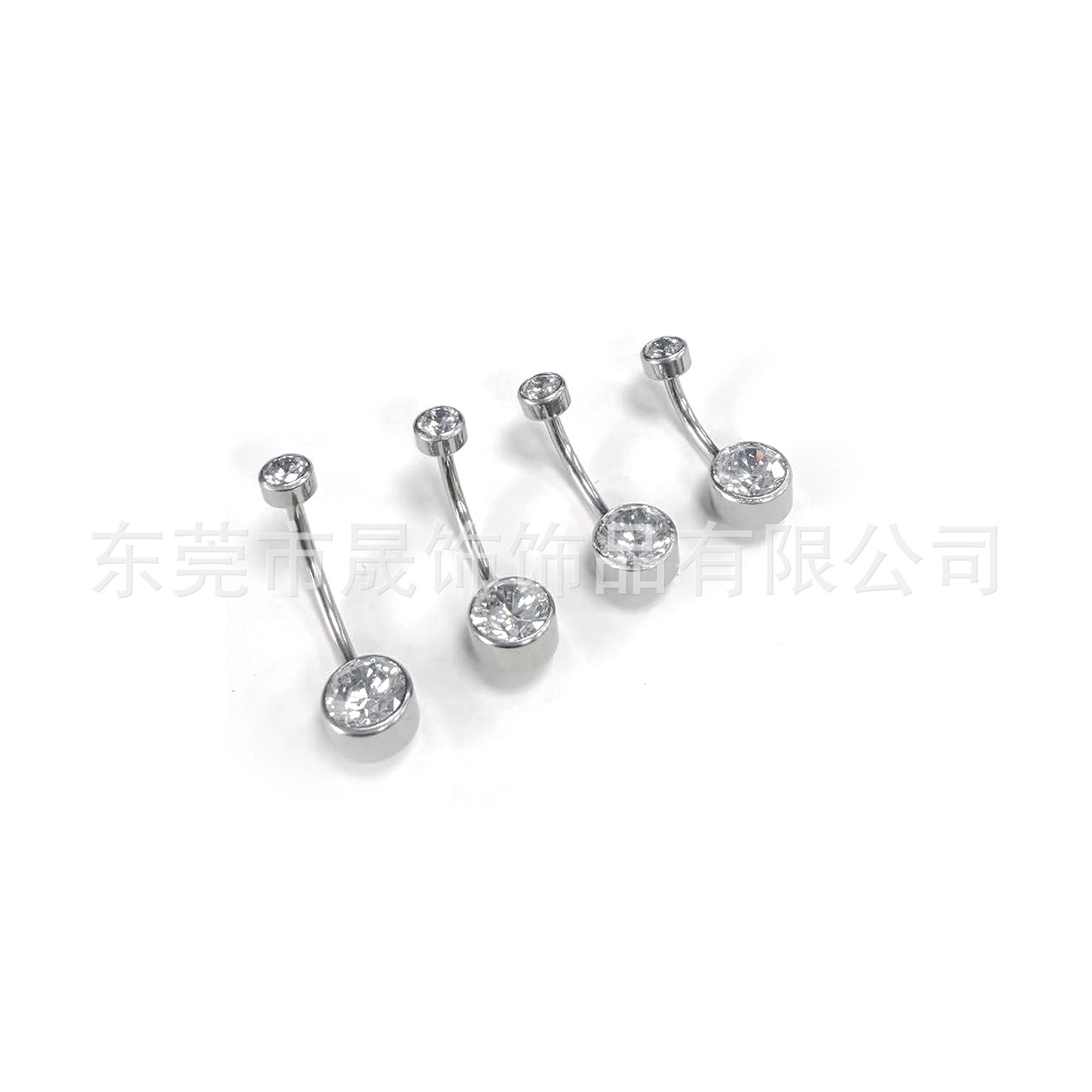 F136 Titanium Alloy 圆柱包 Cubic Zirconia Navel Ring G23 Titanium 内牙圆 包 Diamond Navel Ring Piercing Jewelry 厂家