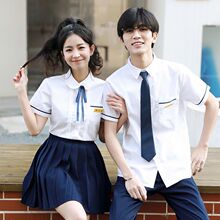 林北星同款南川中学生班服短衬衫校园校服套装女学院风毕业表演服