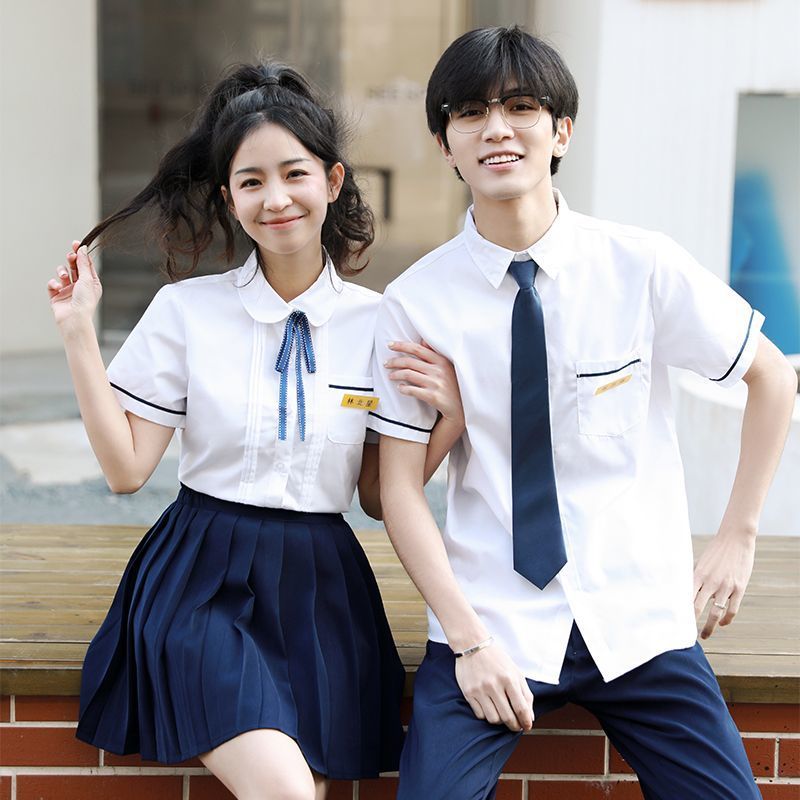 林北星同款南川中学生班服短衬衫校园校服套装女学院风毕业表演服