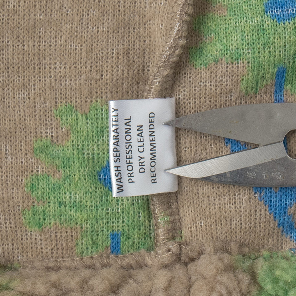Áo nỉ lông cừu dệt jacquard nữ dáng rộng cổ cao nửa khóa kéo tay dài — Tím, màu xanh lá cây chi tiết 16