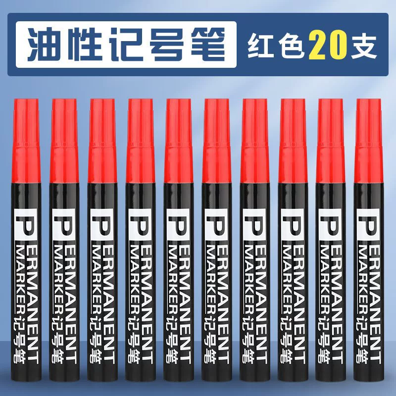 Blue marker, black rollerball pen