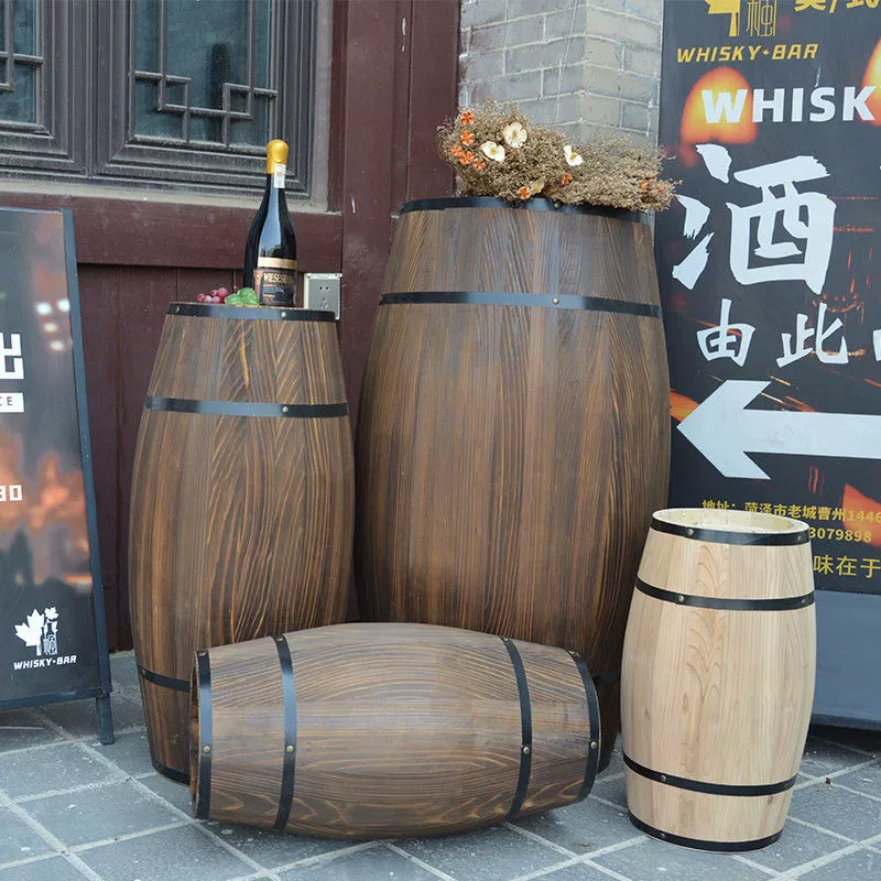 Декоративные украшения из цельного дерева, винная бочка, винодельня, свадебная дубовая бочка, пивная бочка, винная бочка, деревянное украшение, деревянная бочка цвета бревна