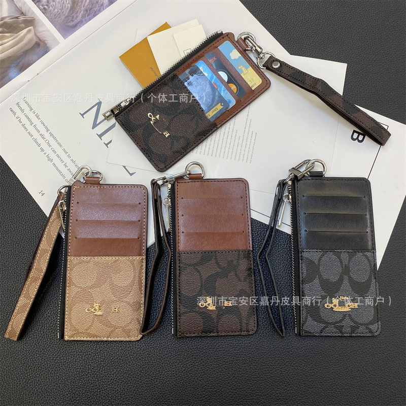 Trendy European and American Style Hand-Woven Card Holder with Zipper, Multi-Card Slot Card Case, Men's Wallet Id Organizer, Popular Cross-Border Item