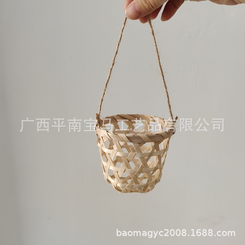 工厂竹篓喜糖糖果篮奶茶杯冰激凌竹编织装饰杯DIY民间工天然竹编-阿里巴巴