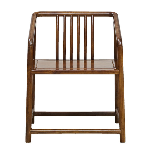 Chinese solid wood chair set of three, round chair, master chair, teacher's chair, official hat chair, antique-style chair, backrest chair