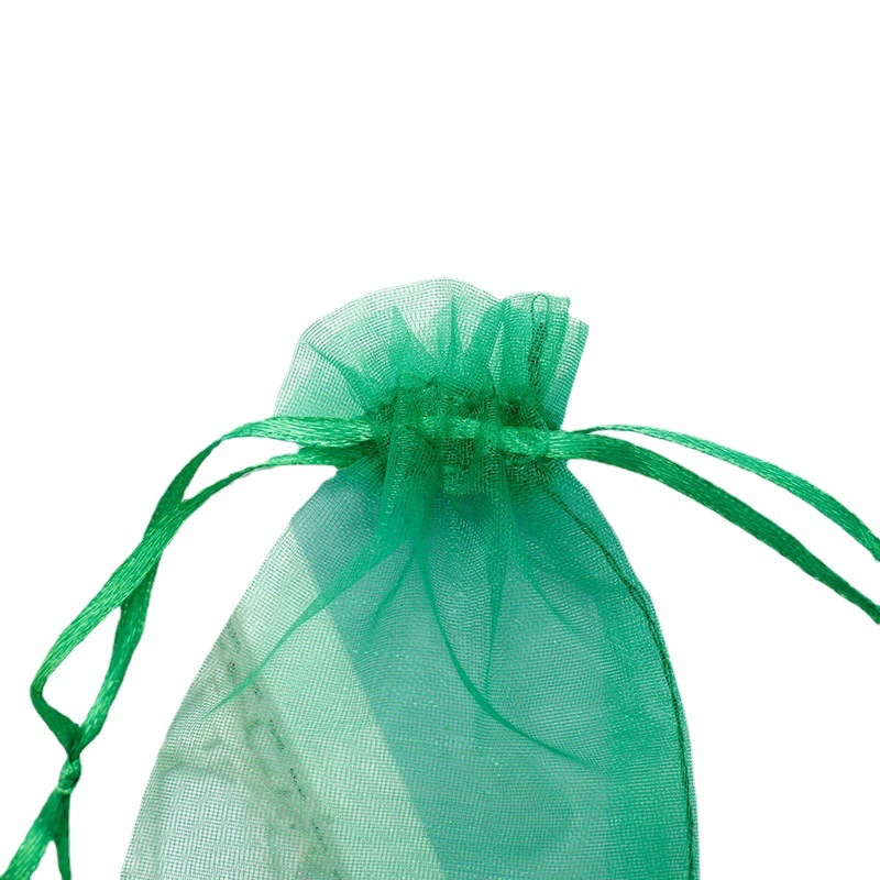 Оптовые прозрачные подарочные пакеты из органзы однотонного цвета на завязках для конфет, ювелирных изделий, упаковки, с сеткой для защиты от насекомых, в наличии