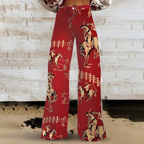 AliExpress plus size women's imitation jeans new 3D digital printing thin casual trousers high quality twill