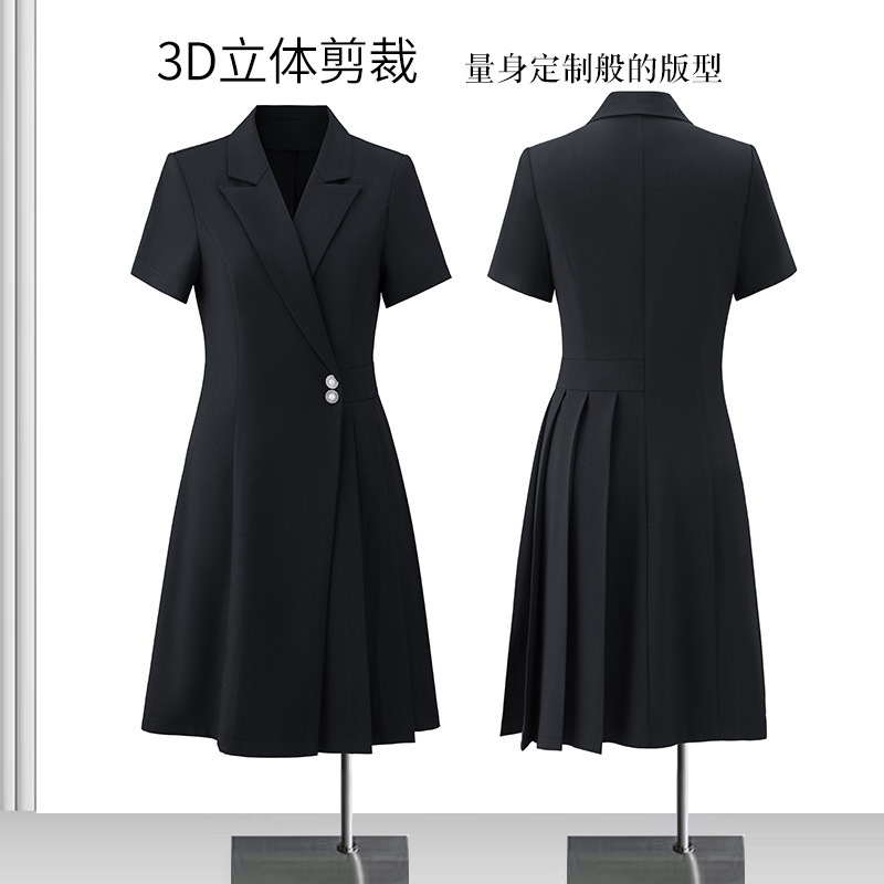Black Suit dress Women's Summer 2025 New Temperament Goddess Fan Formal Occasion Commuter Professional dress