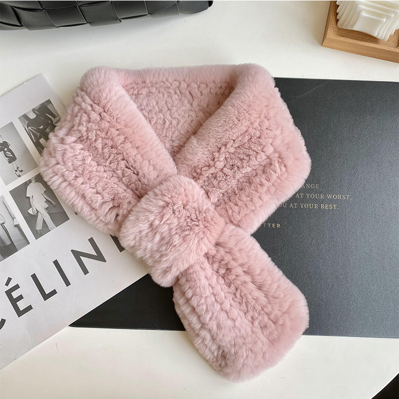 Rex Kaninchenfell Schal Für Damen Warm Winter Mode Accessoire_voghion.com