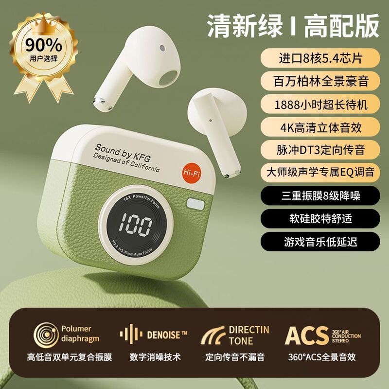 爆款Q86复古皮纹耳机TWSCDD相机外观入耳式耳机高清数显超长续航|undefined