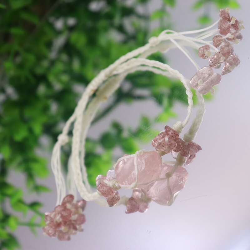 新中式莫奈花园蝴蝶碎石手链编织手绳森系治愈小红书同款编织手饰|undefined